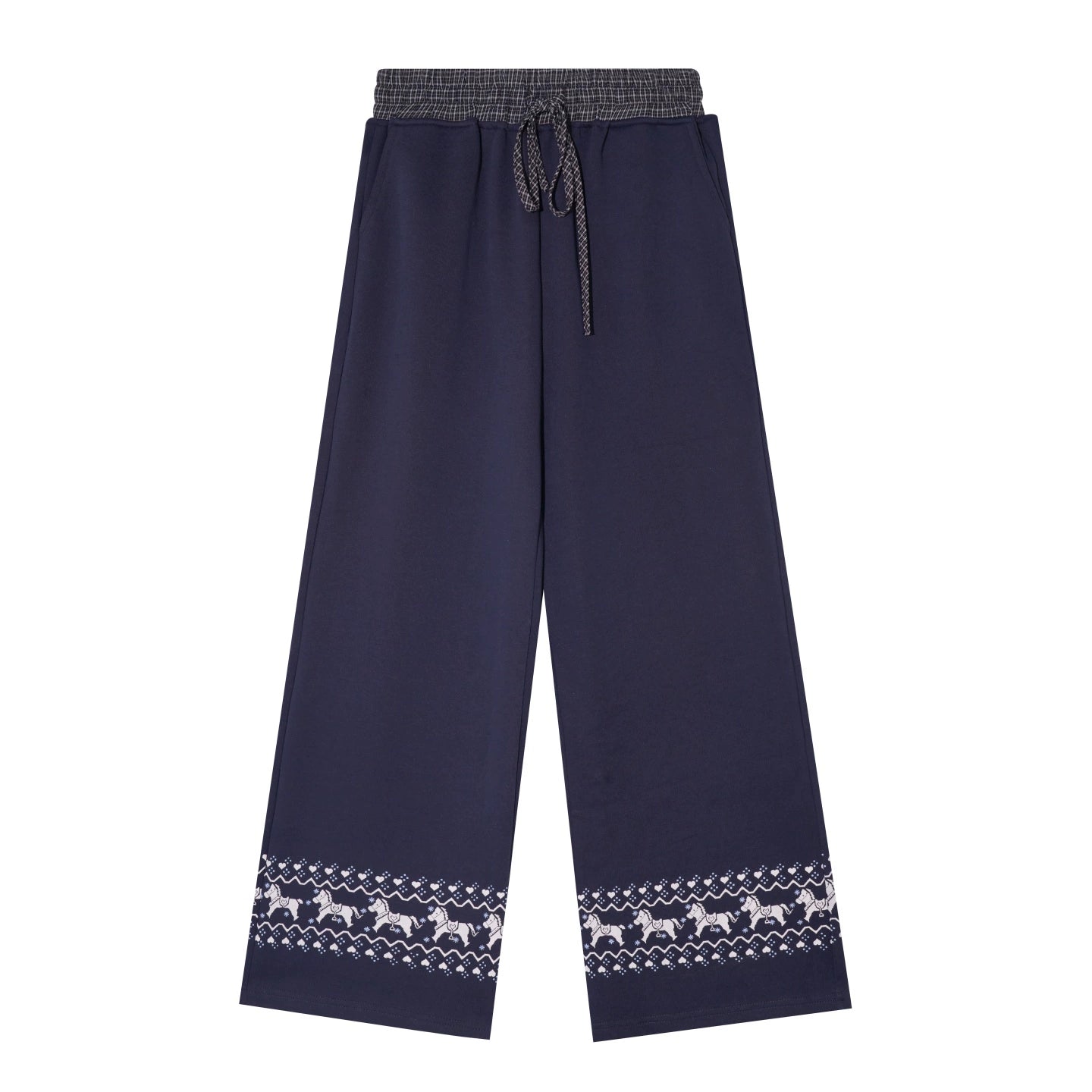 Zip-up Plaid Hoodie &amp; Wide-Leg Pants Set