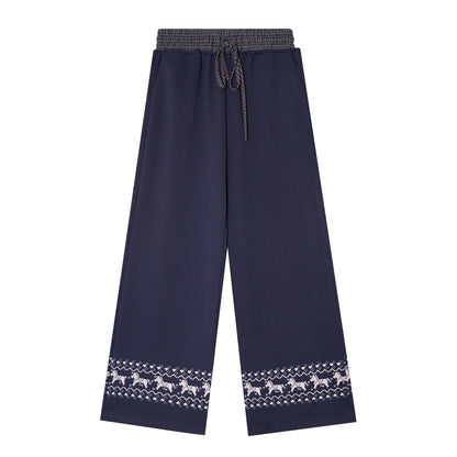 Zip-up Plaid Hoodie &amp; Wide-Leg Pants Set