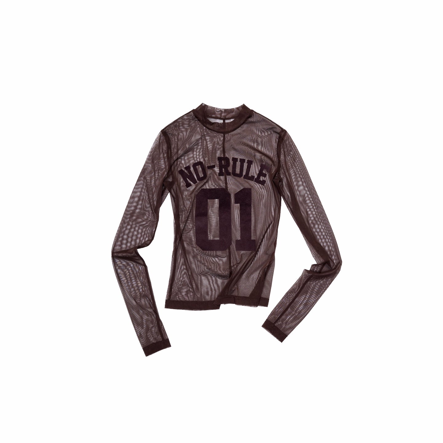 Velvet-Textured Sport Print Mesh Blouse