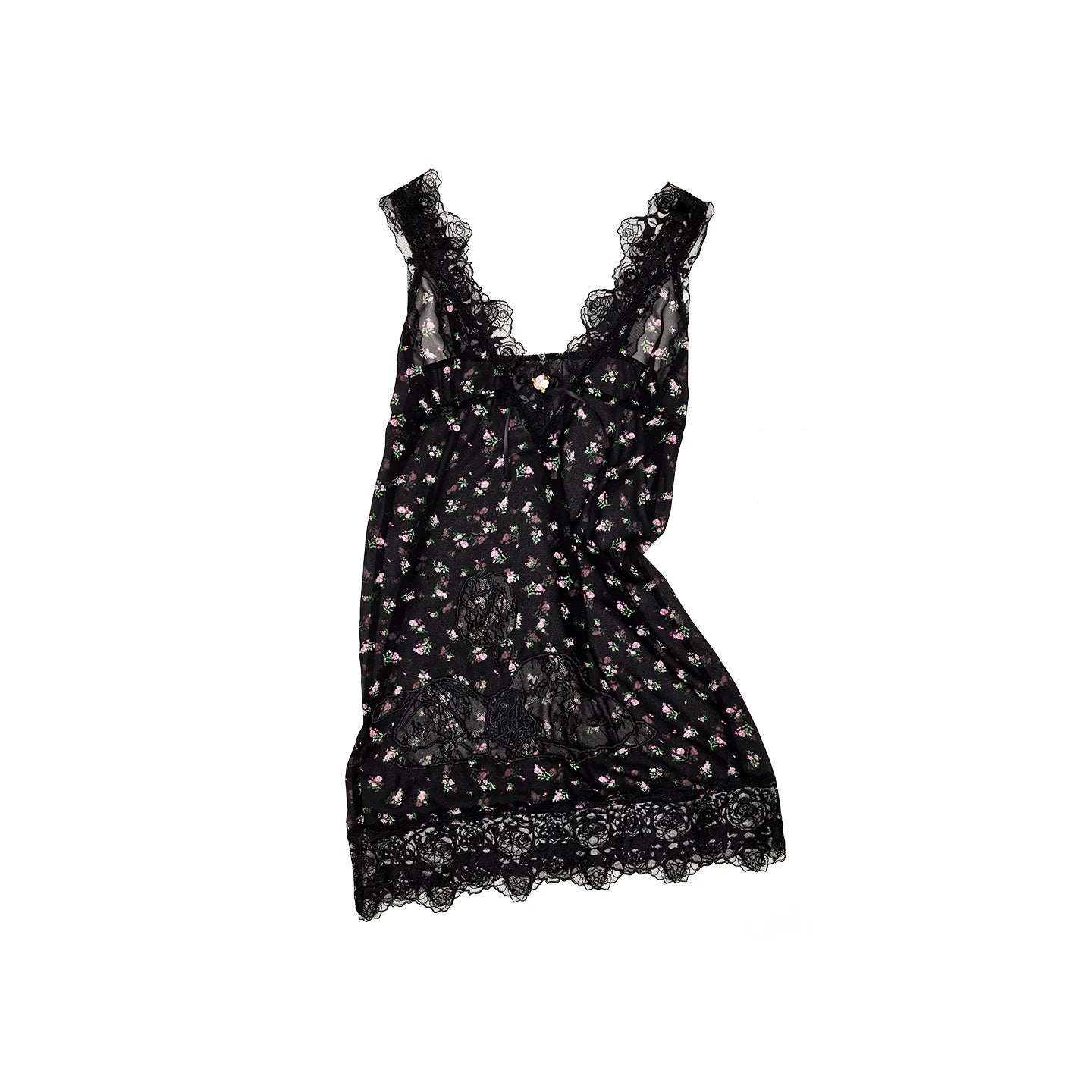 Snoopy Lace-Trim V-Neck Relaxed Dress