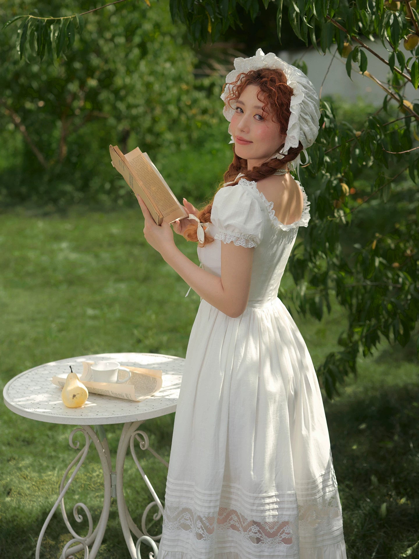 Pure White Cinderella Square-Neck Princess Dress