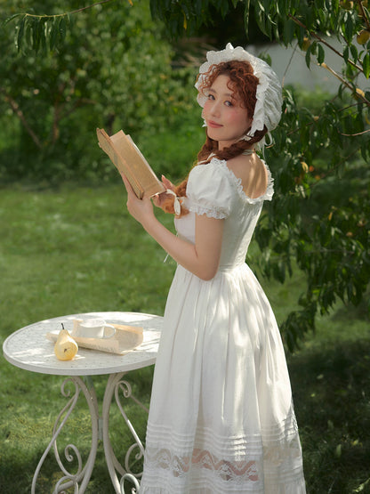 Pure White Cinderella Square-Neck Princess Dress