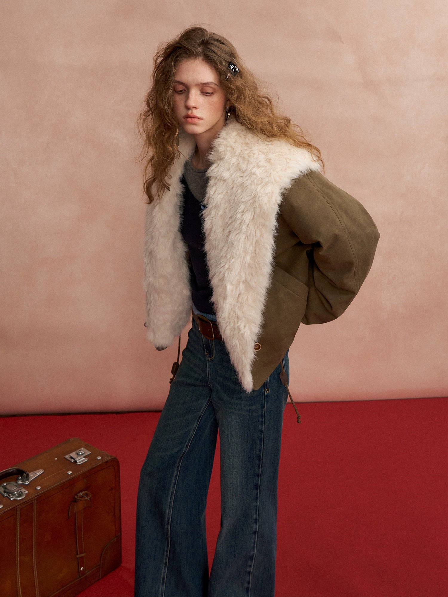 High-Rise Stretch Flared Denim Pants