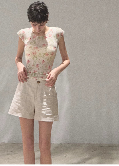 March Expansion Linen-Blend Tailored Shorts