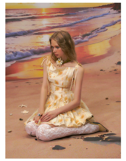 Floral One-Shoulder A-Line Mini Dress