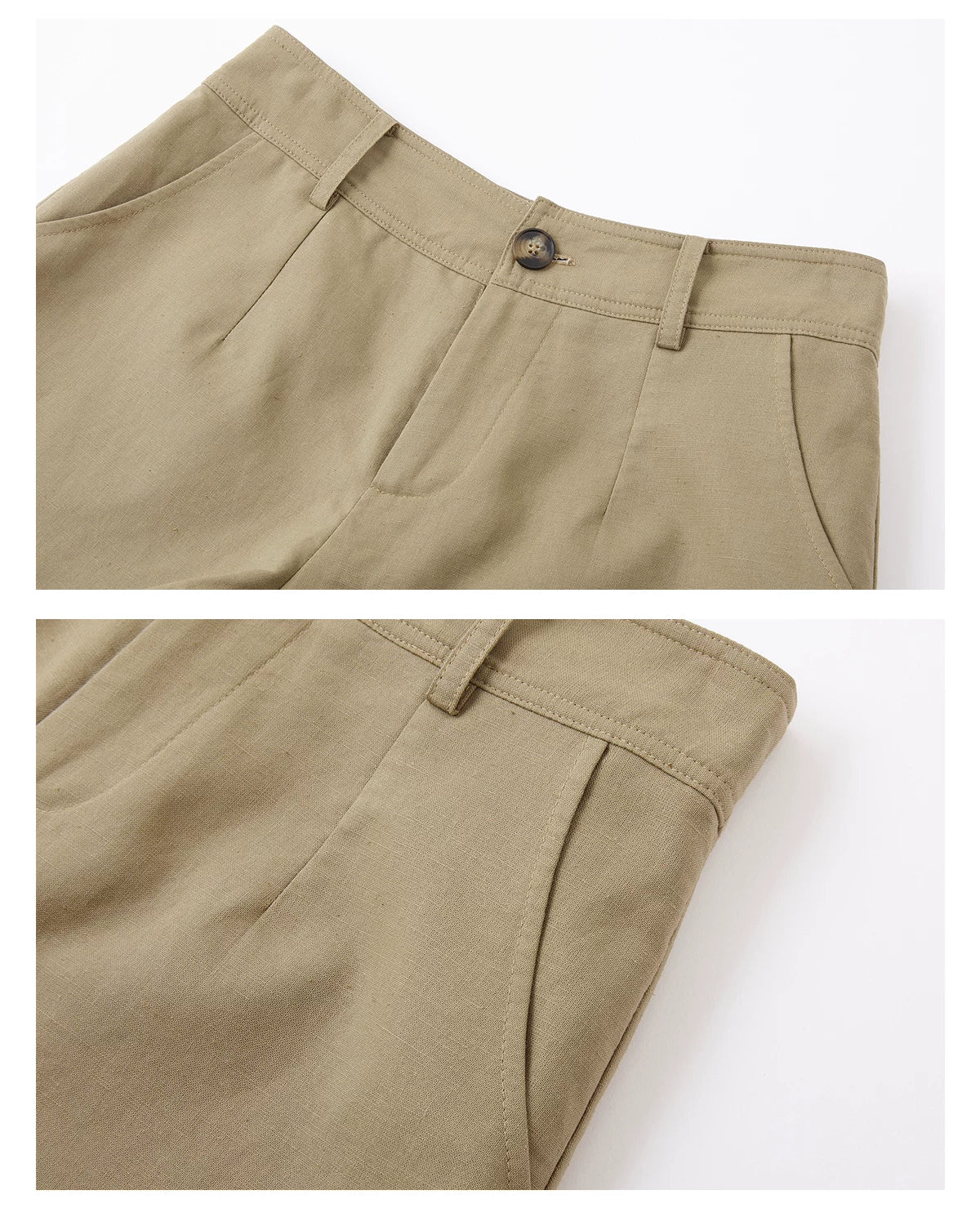 Linen Blend Tailored Vacation Shorts