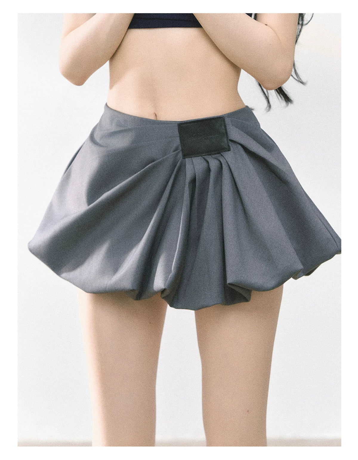 American-Style High-Waist Bubble Mini Skirt