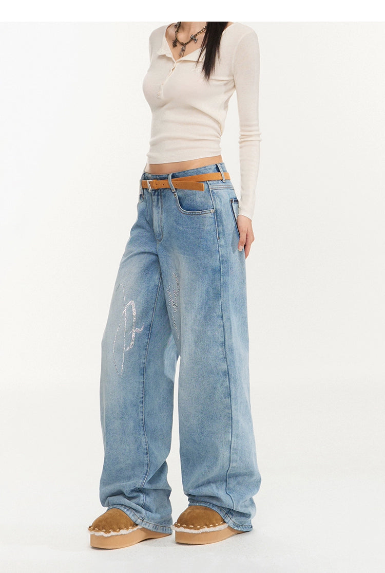Classic Wide-Leg Denim Pants