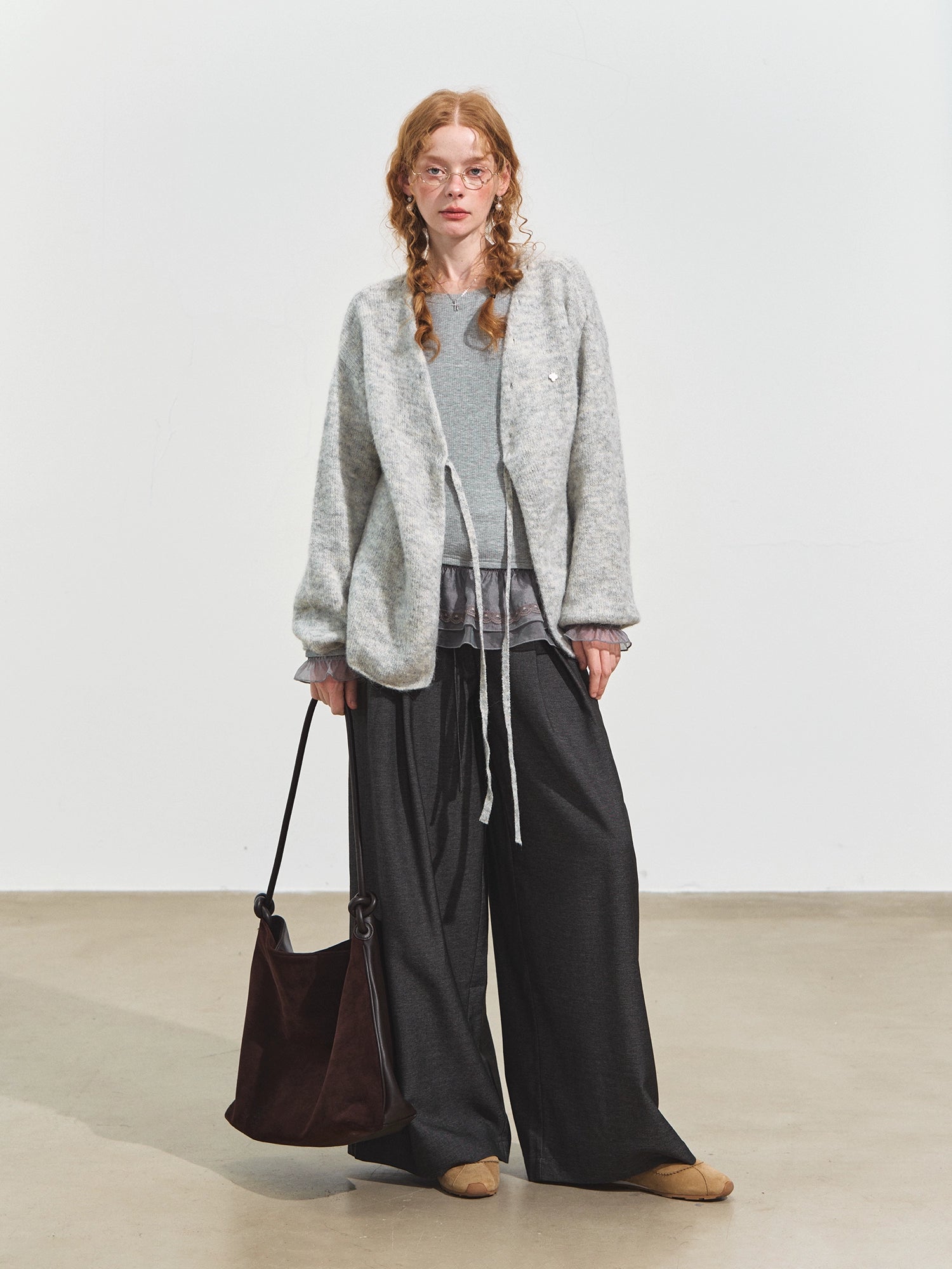Bohemian Tie-Front V-Neck Cardigan - CHINASQUAD