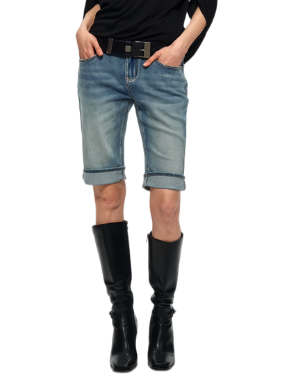 Vintage Wash Denim Shorts