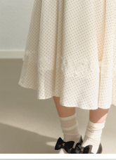 Polka Dot Bubble Sleeve Dress - CHINASQUAD