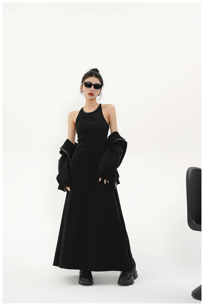 Built-In Bra Stretch Maxi Slip Dress