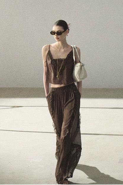 Lyocell Linen Camisole &amp; Relaxed Trousers Set