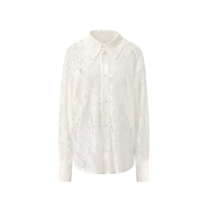 Lace-Detail Oversized Silhouette Shirt