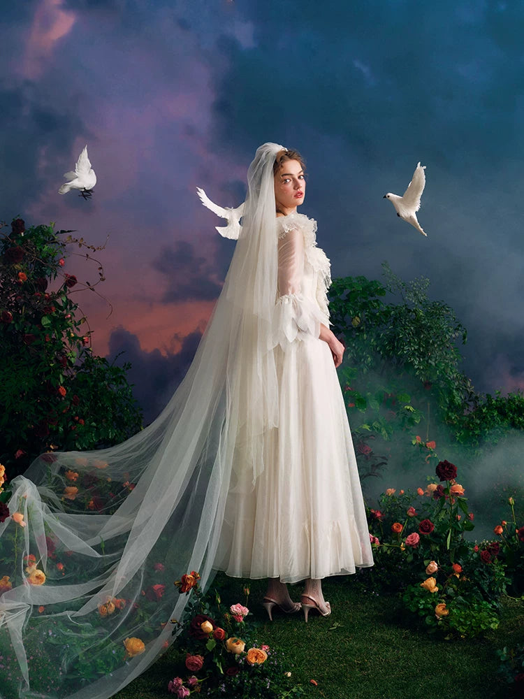 Wing of Resilience Antique Corset Wedding Gown