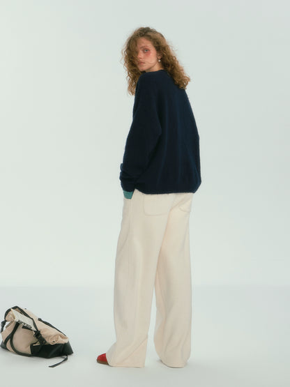 Contrast Drawstring Banana Pants