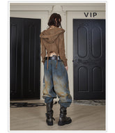 Heavy-Duty Distressed Denim Jeans - CHINASQUAD