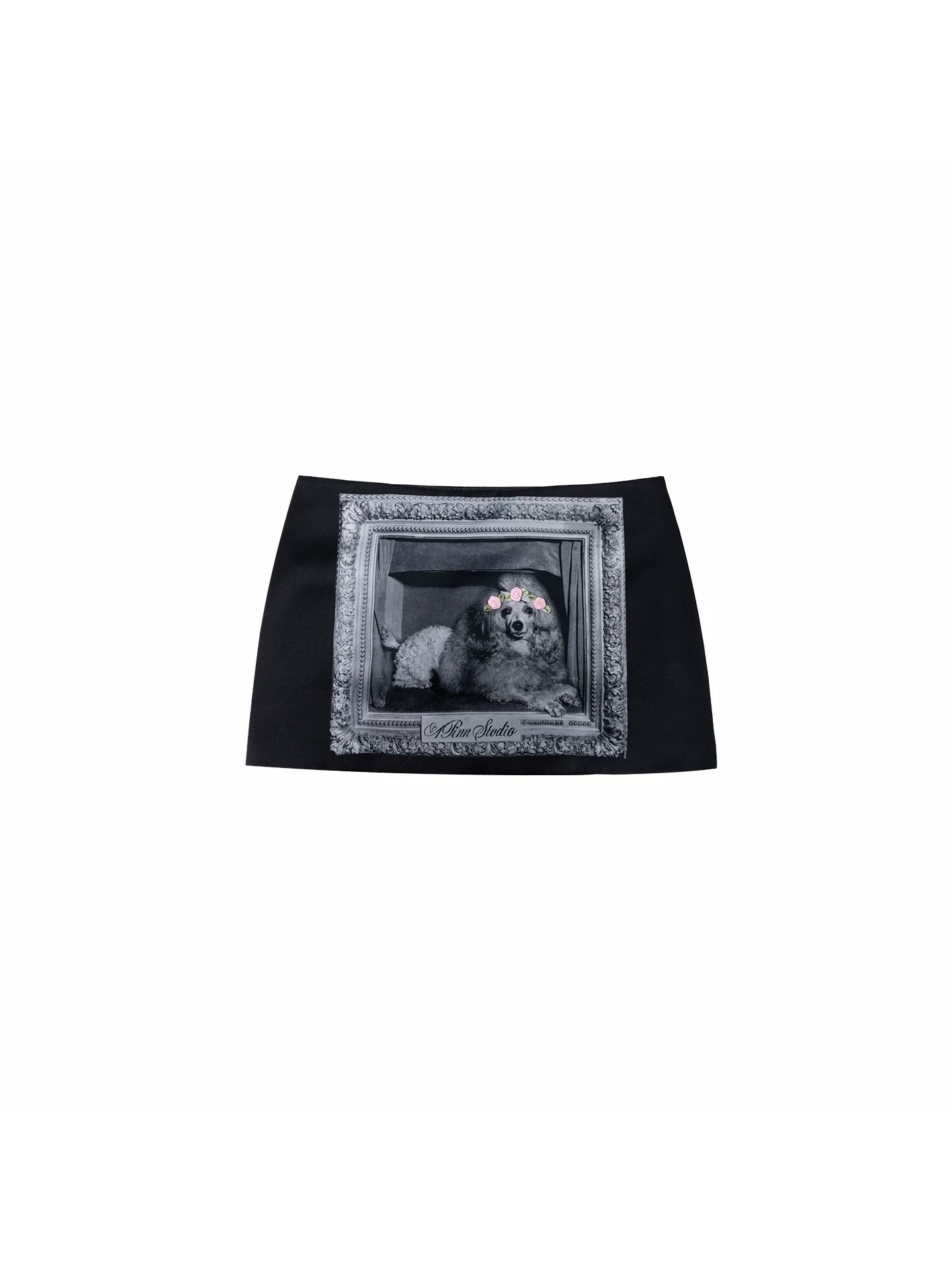 Vintage Frame Dog Satin Mini Skirt 1Jinn Studio