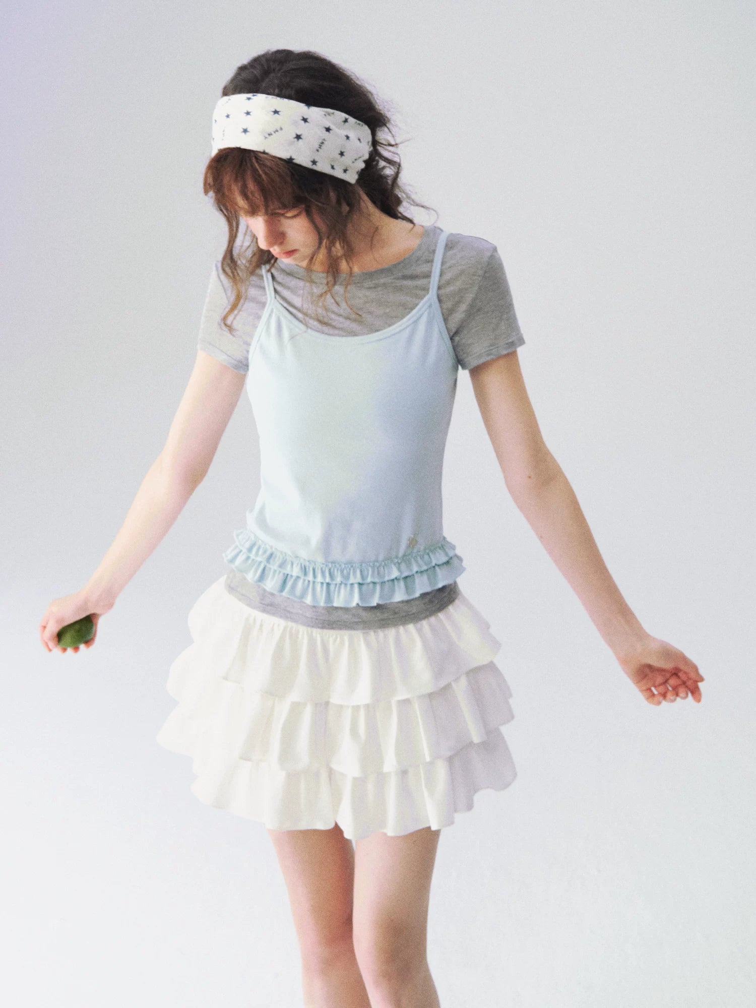 Layered Ruffle Trim Two-Piece Short Sleeve Top