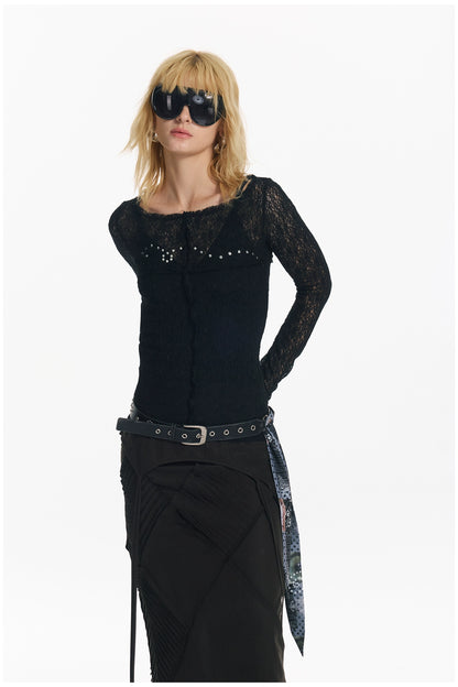 Sequin Punk Mesh Cardigan