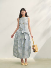 Belted Waist Checked Vest Dress - CHINASQUAD