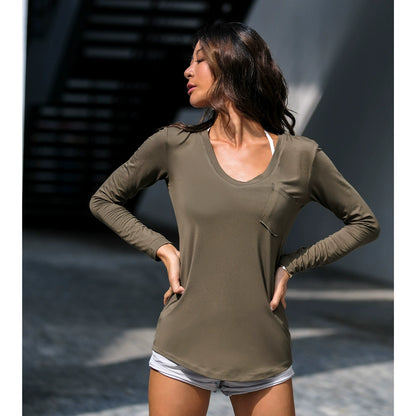 Loose-fitting Long-sleeve Sports T-shirt