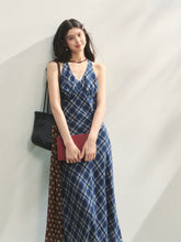 V-Neck Lace Spliced Halter Dress - CHINASQUAD