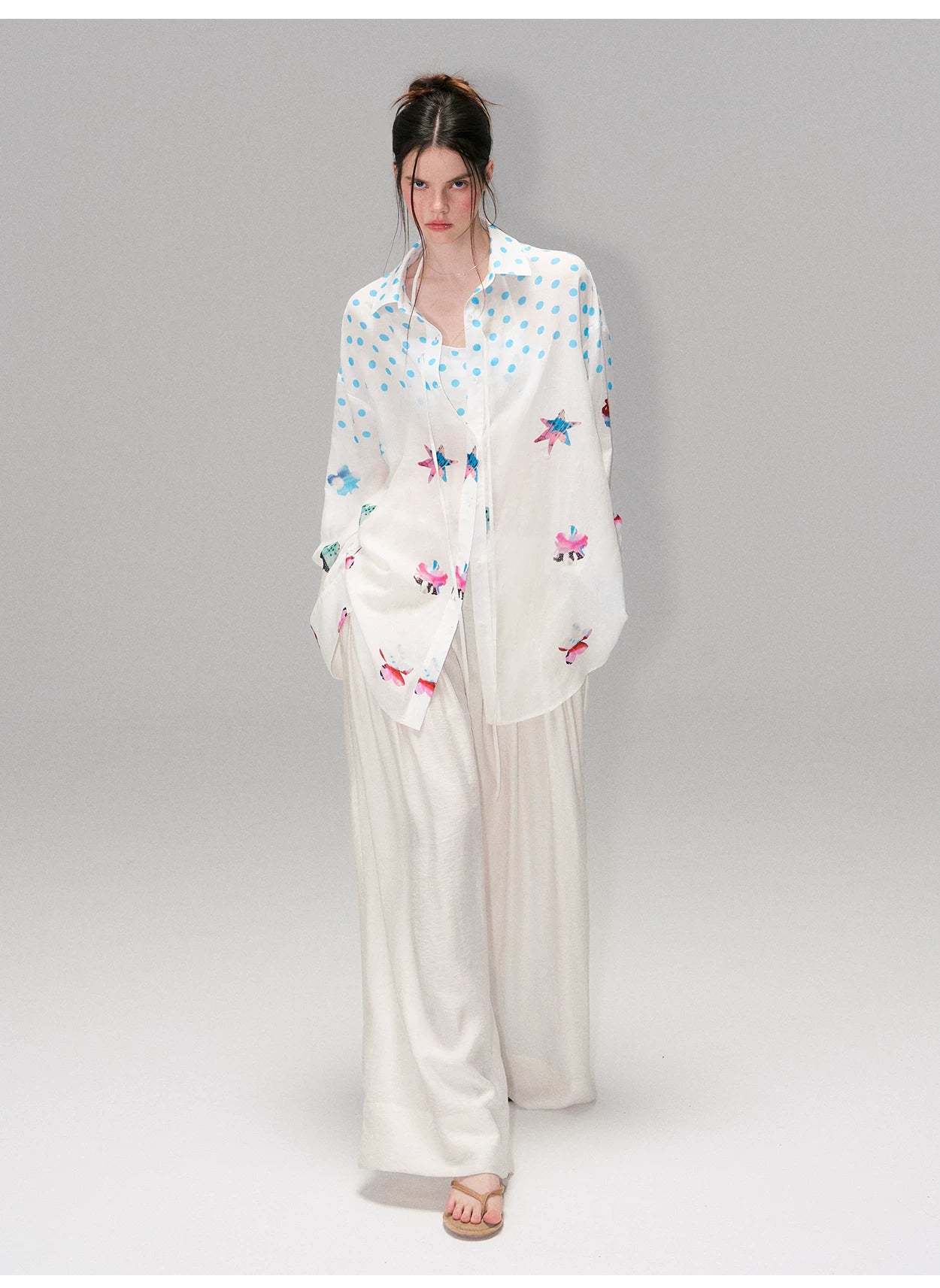 Vintage Pleated Linen-Blend Wide-Leg Trousers