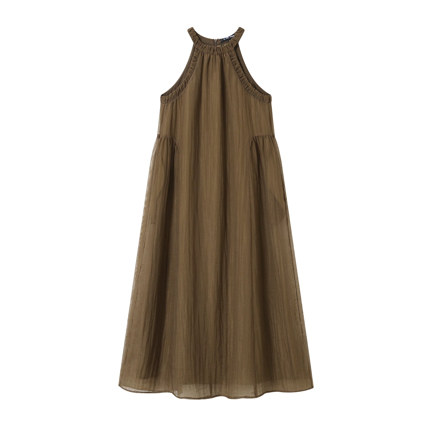 Brown Resort-style Halterneck Maxi Dress - CHINASQUAD