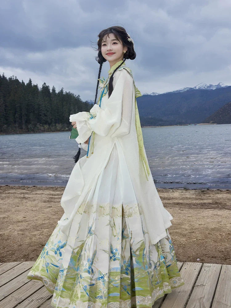 (Final Sale) "青鸟还川" Modern-style Hanfu Set