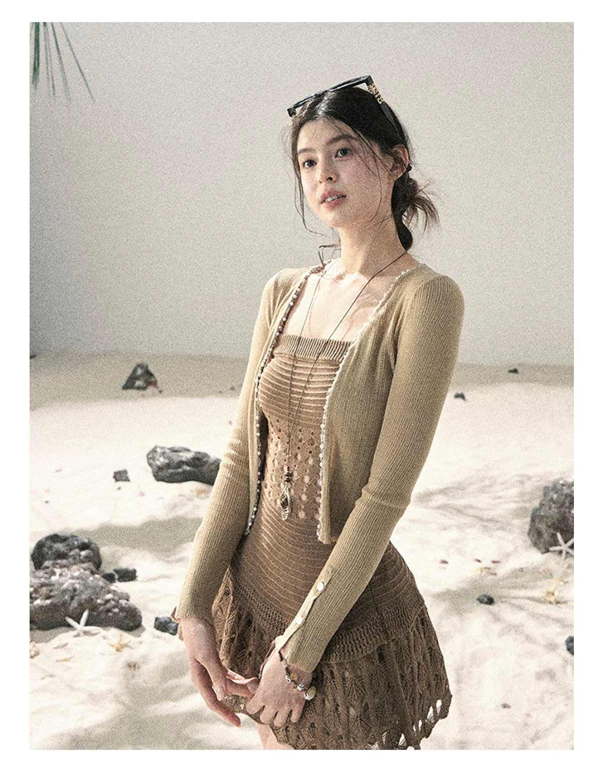“The Space Between” Open-Shoulder Knit Camisole