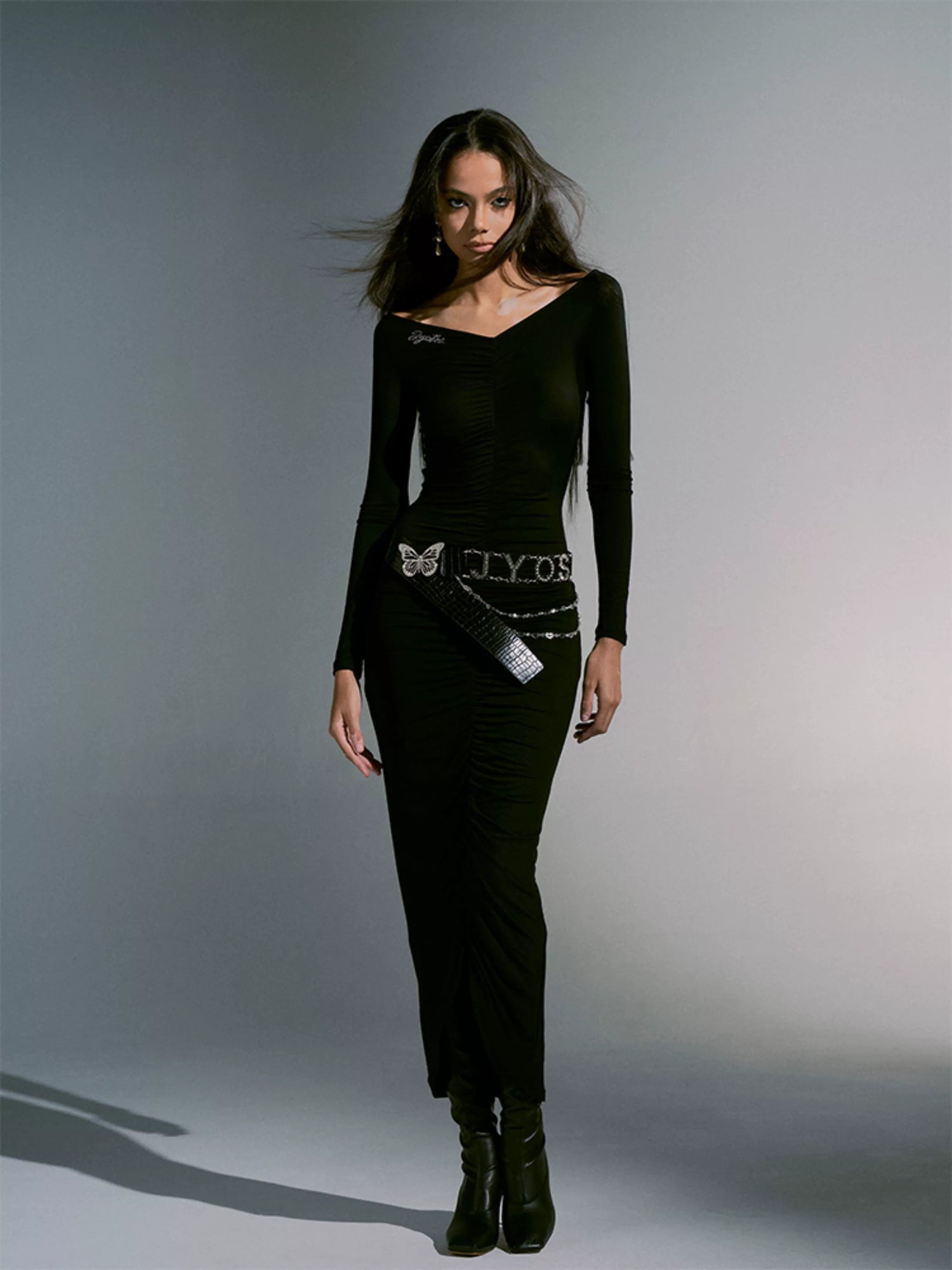 Butterfly Rhinestone PU Waistbelt