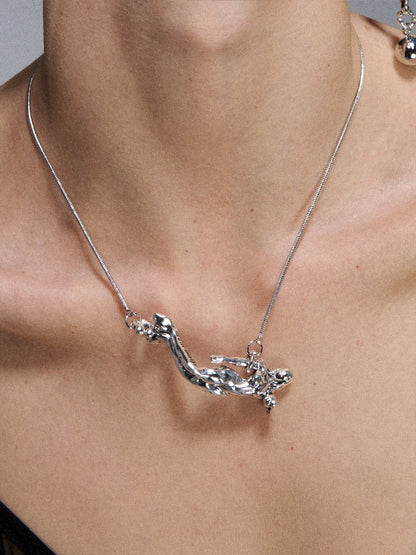 Silver Serpent Reshaped Romance Vintage Chain Necklace