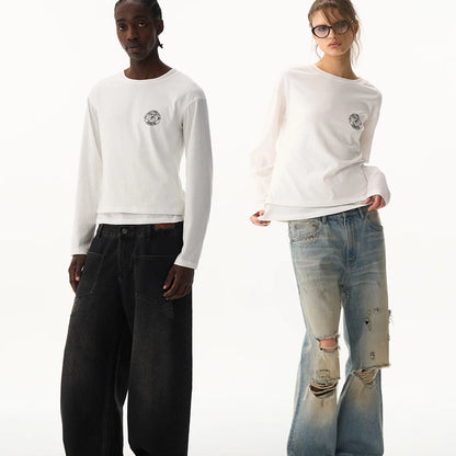 Layered Effect Basic Long Sleeve T-Shirt