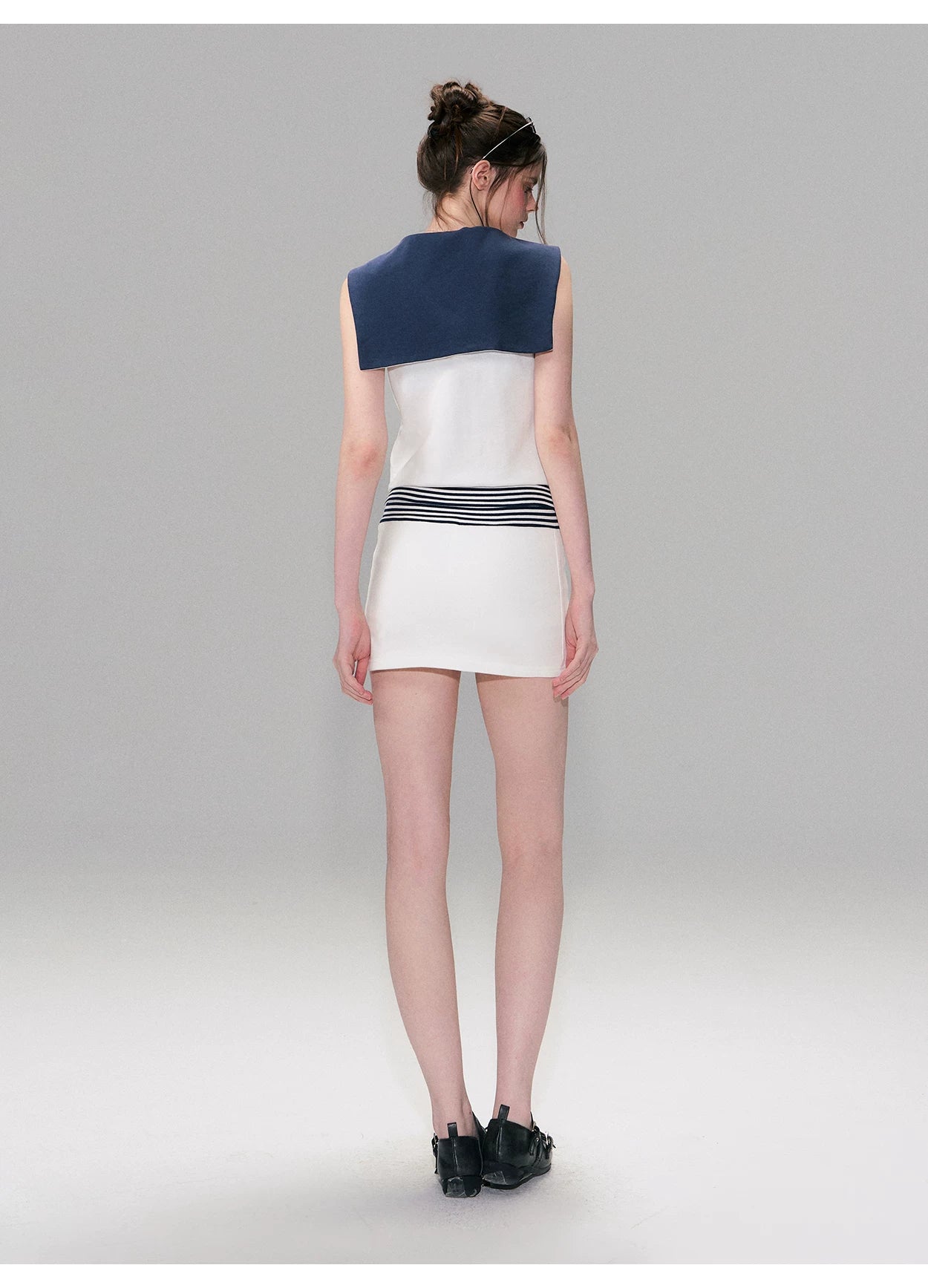Vintage Nautical Contrast Stripe Bodycon Mini Skirt
