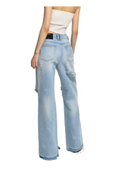 Distressed Straight-Leg Wide-Leg Jeans - CHINASQUAD