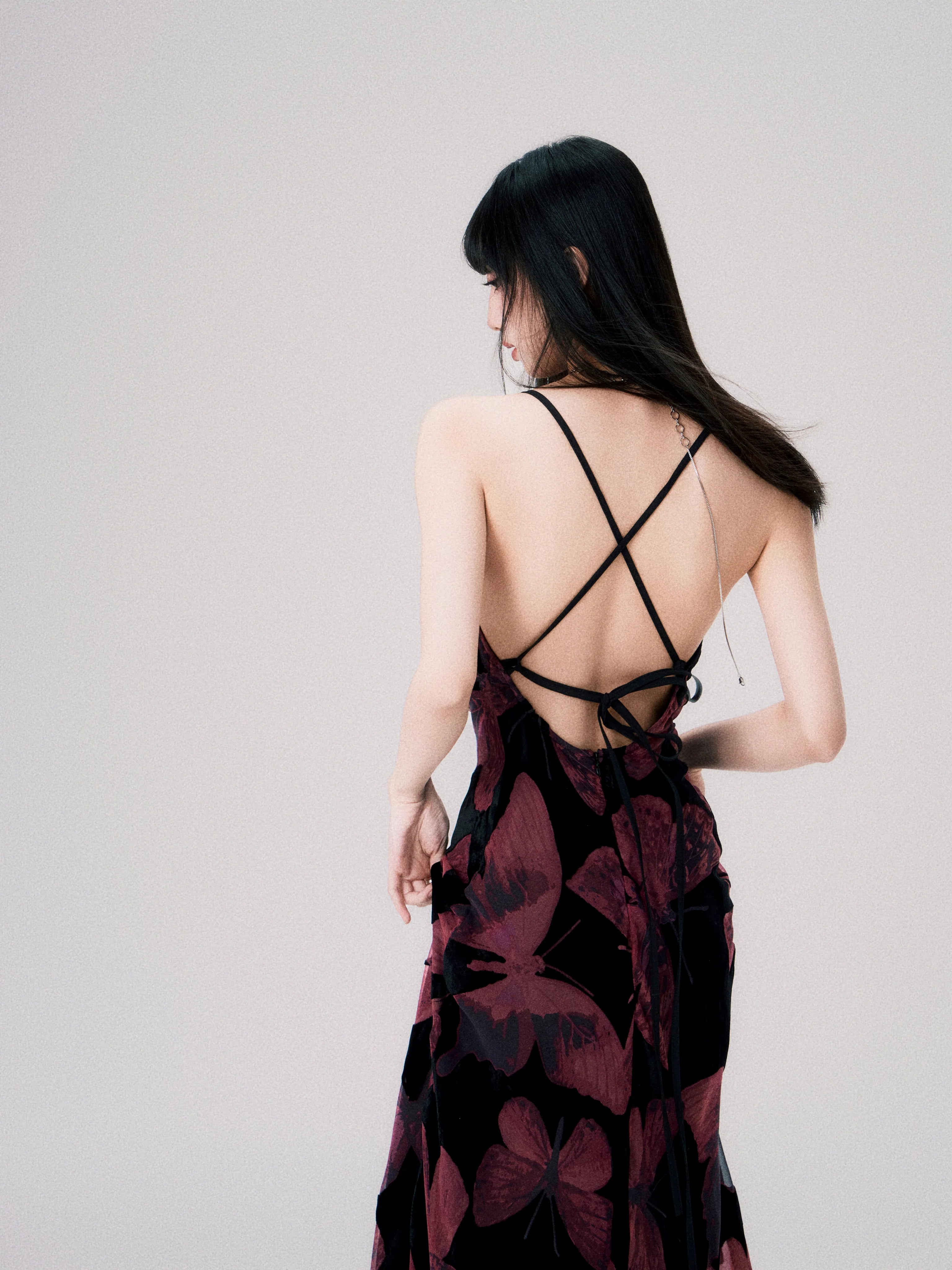 Backless New Chinese Slip Maxi Dress