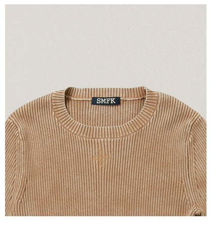 Wild Retro Long-Sleeve Knit Crewneck