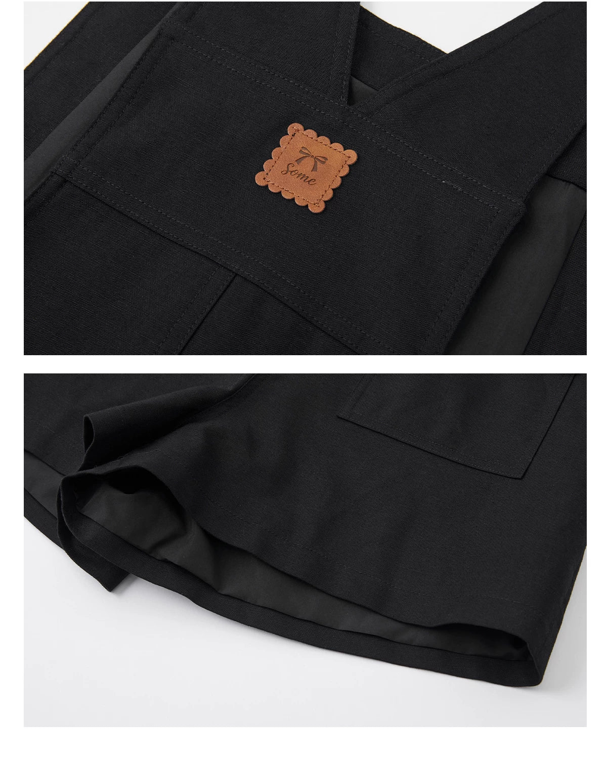 Linen Blend Utility Suspender Shorts