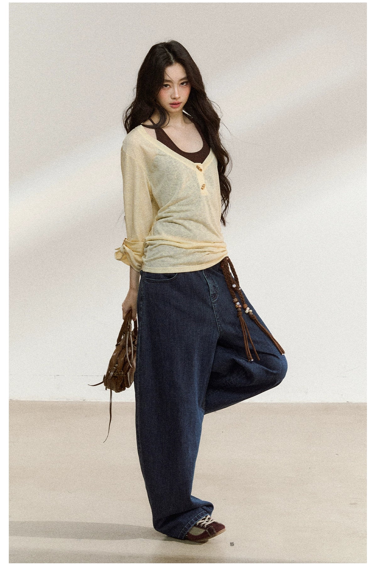 Classic Indigo High-Stretch Wide-Leg Jeans