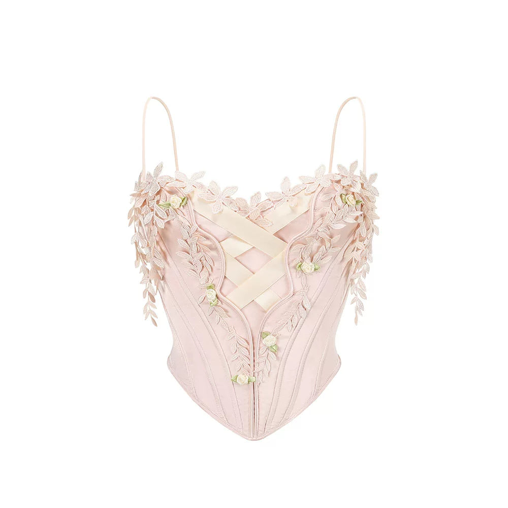 French Ballet Satin Corset Top &amp; Skirt Set