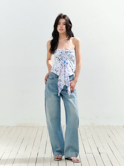 Knotted Asymmetric Hem Tube Blouse - CHINASQUAD