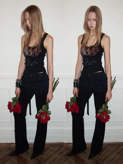 Vintage Graphic U-Neck Ribbed Tank