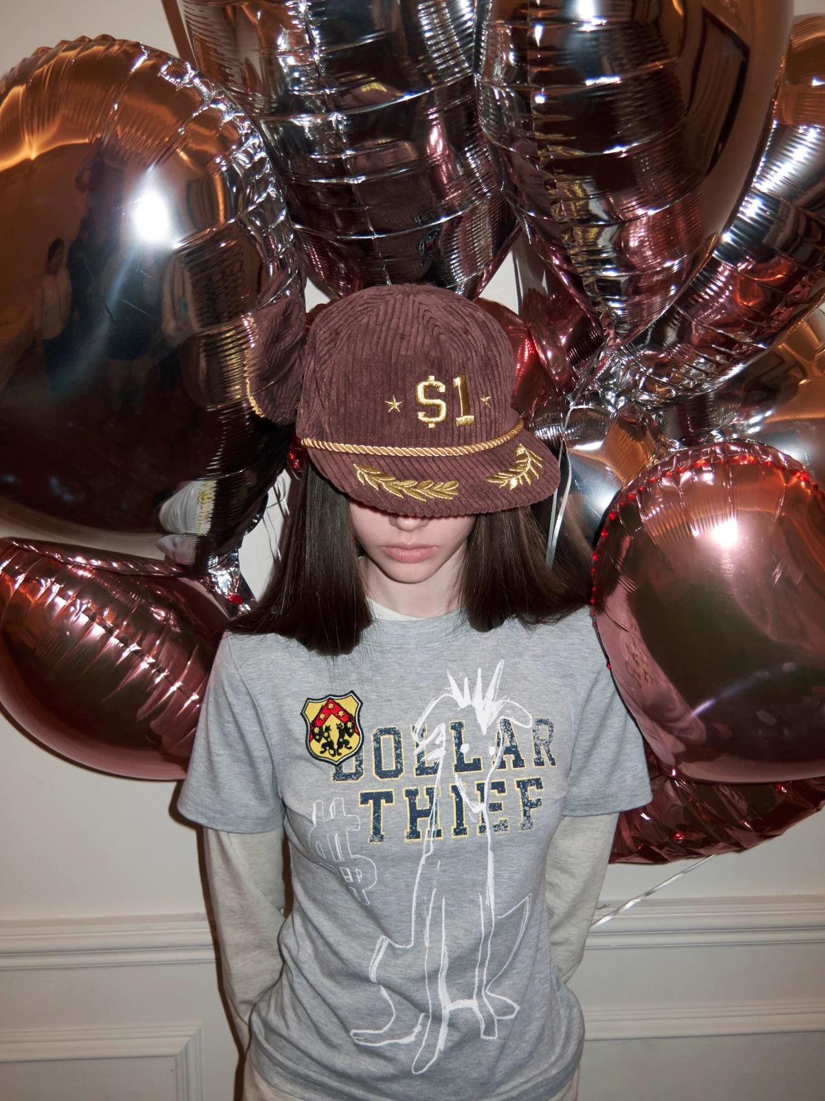 Layered Dog Print Long Sleeve Top