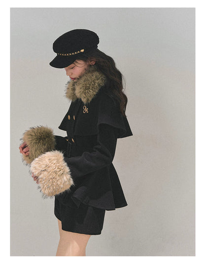 Two-Piece Winter Jacket &amp; Mini Skirt Set