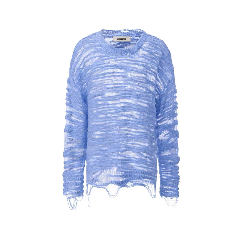 Textured Slub Wool Knit Sweater