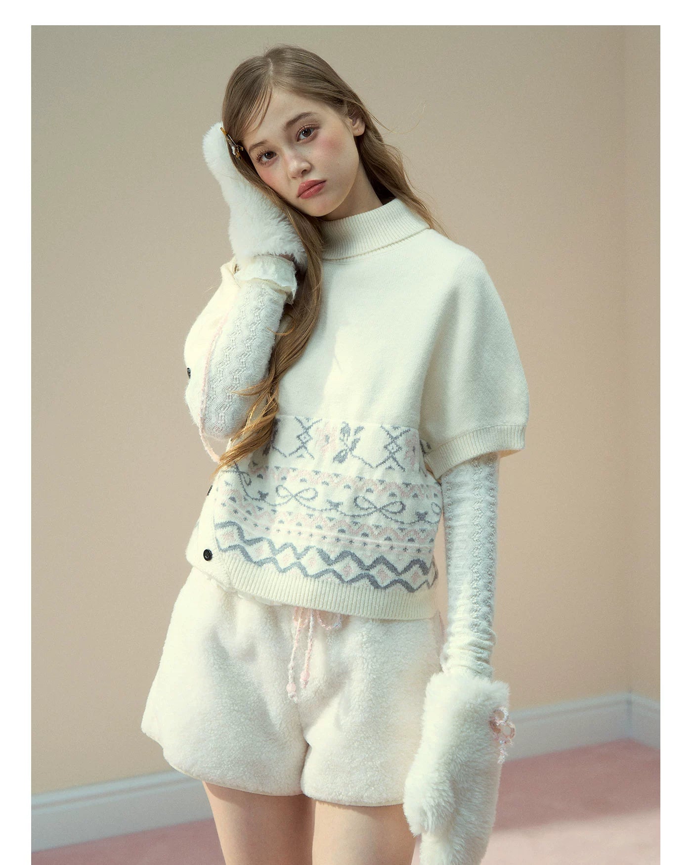 Fair Isle Cape Turtleneck