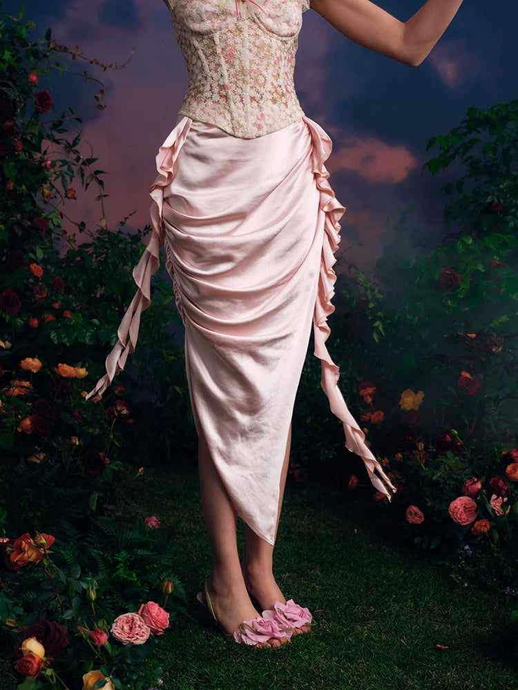 French Couture Lace Bustier &amp; Skirt Set