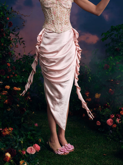 French Couture Lace Bustier &amp; Skirt Set