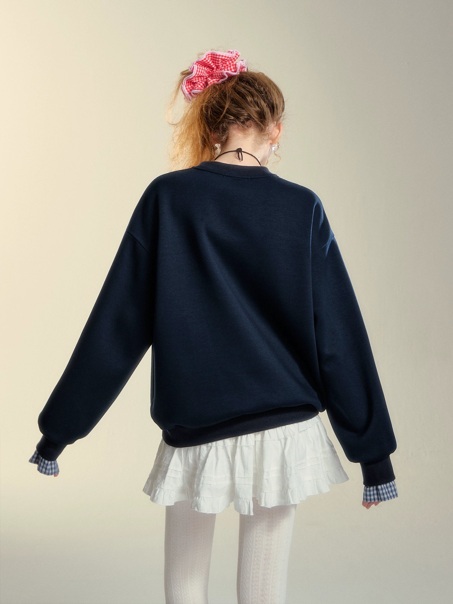 Embroidered Origami Bow Sweatshirt